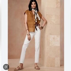 Banana Republic White High Rise Slim Distressed Denim Size 29 Spring Easter